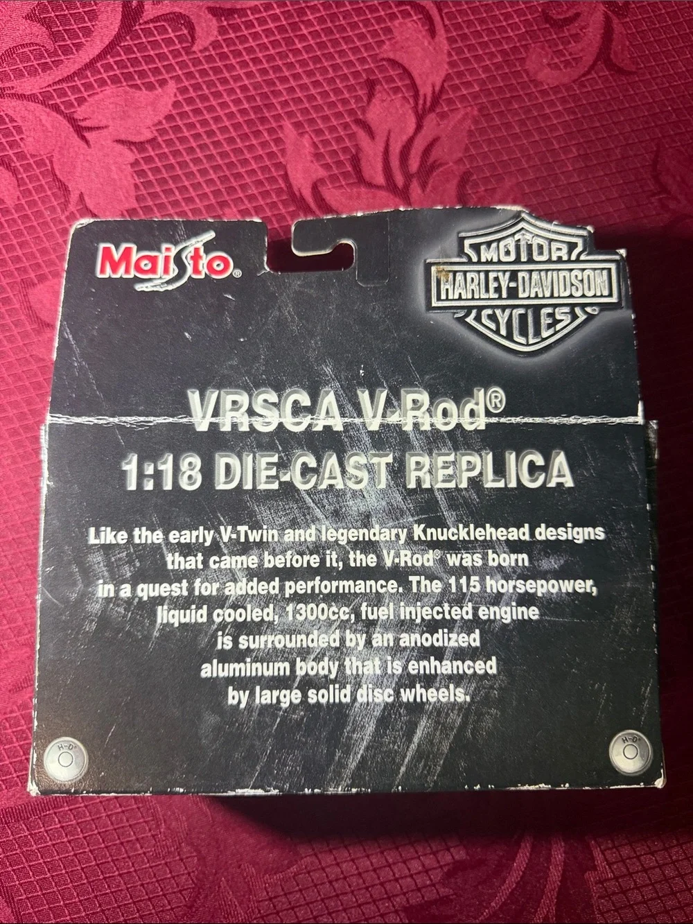 Vintage Harley-Davidson Silver VRSCA V-Rod Die-Cast Motorcycle Toy